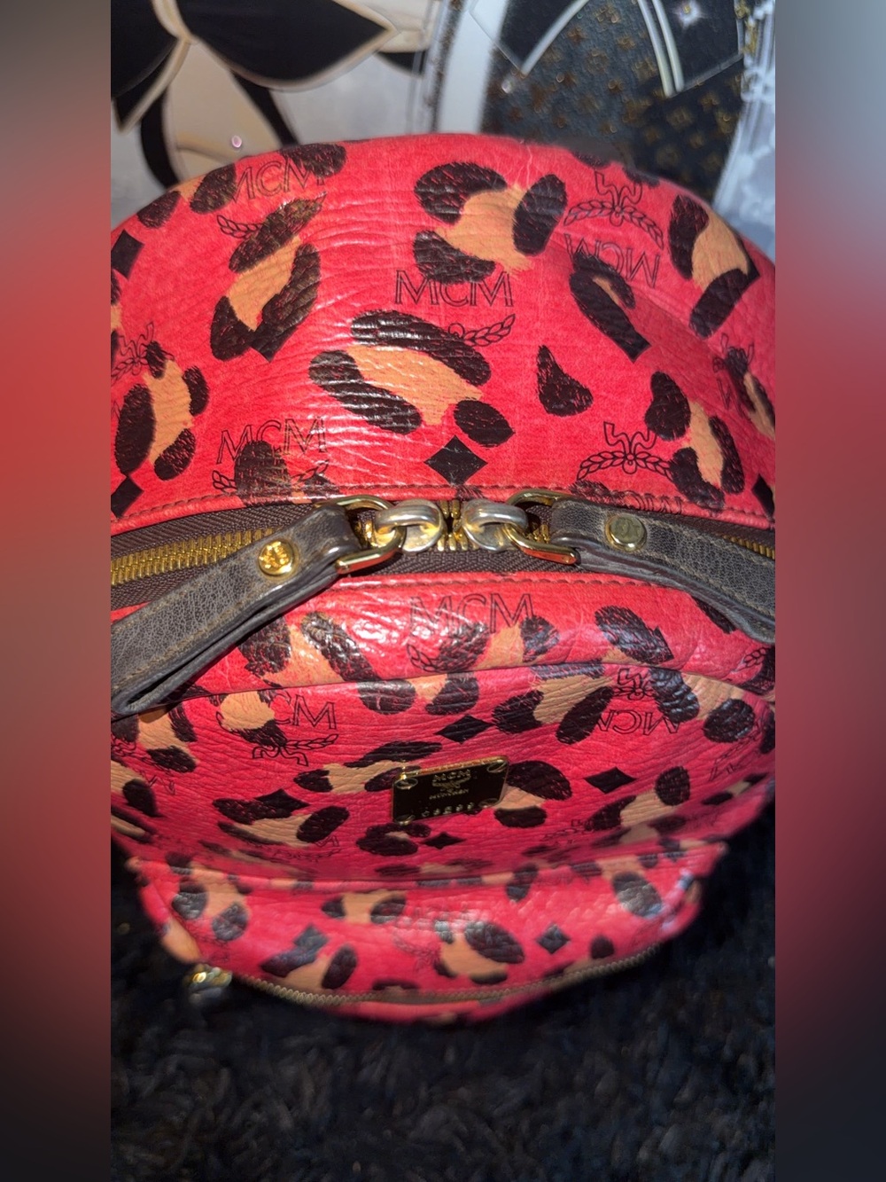 MCM Leopard Print Leather Mini Backpack - Picture 2 of 13
